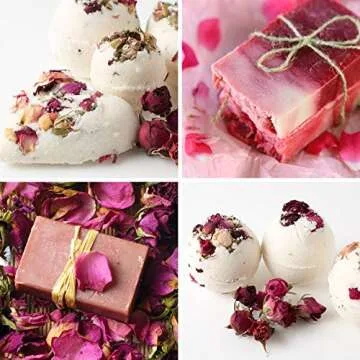 Dried Rose Petals, Natural Dried Flower Herbs Kit for Bath, Soap Making, Candle Making - 4 oz (1 Bag Rose)