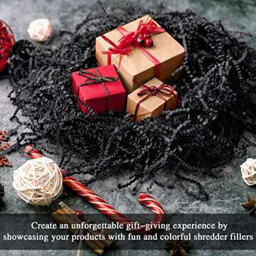 Outus 0.5LB Crinkle Cut Paper Shred Filler Shredded Paper for Gift Box Crinkle Paper Metallic Shredded Crinkle Cut Paper Easter Grass Tissue Paper for Wedding Birthday Wrapping Box