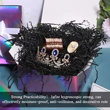 Outus 0.5LB Crinkle Cut Paper Shred Filler Shredded Paper for Gift Box Crinkle Paper Metallic Shredded Crinkle Cut Paper Easter Grass Tissue Paper for Wedding Birthday Wrapping Box