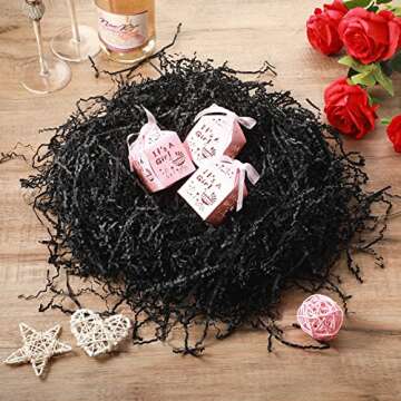 Outus 0.5LB Crinkle Cut Paper Shred Filler Shredded Paper for Gift Box Crinkle Paper Metallic Shredded Crinkle Cut Paper Easter Grass Tissue Paper for Wedding Birthday Wrapping Box