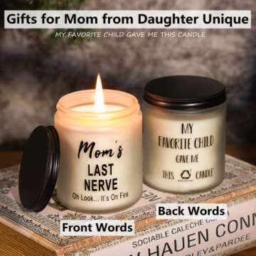 SEVEN LUCKY LIGHT Moms Last Nerve Candle Gifts for Mom,𝐈𝐦𝐩𝐫𝐞𝐬𝐬𝐢𝐯𝐞 Moms Candle,Clean Burning Natural Soy Lavender Candle