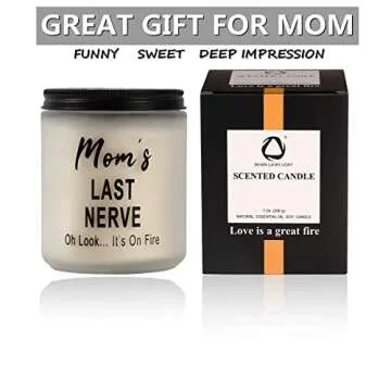 SEVEN LUCKY LIGHT Moms Last Nerve Candle Gifts for Mom,𝐈𝐦𝐩𝐫𝐞𝐬𝐬𝐢𝐯𝐞 Moms Candle,Clean Burning Natural Soy Lavender Candle