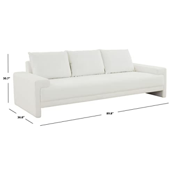 SAFAVIEH Couture Emmylou Ivory Linen 3-Seater Sofa