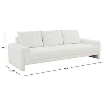 SAFAVIEH Couture Emmylou Ivory Linen 3-Seater Sofa
