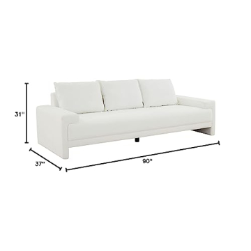 SAFAVIEH Couture Emmylou Ivory Linen 3-Seater Sofa