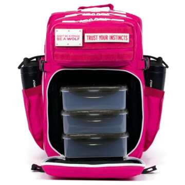 WOLFpak 45L MEAL PREP MANAGEMENT BACKPACK (PINK GODDESS) Lunch Box, Cooler, Travel, Insulated Bag, Daypack