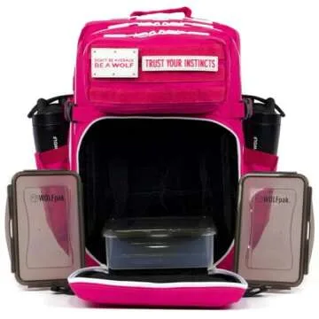 WOLFpak 45L MEAL PREP MANAGEMENT BACKPACK (PINK GODDESS) Lunch Box, Cooler, Travel, Insulated Bag, Daypack