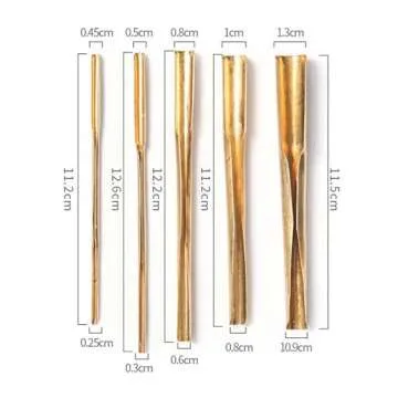 5Pcs Brass Clay Hole Cutter Pottery Ceramic Punch Tools Slotting Sculpting Set