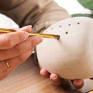 Brass Clay Hole Cutter Tools Set for Pottery & Sculpting