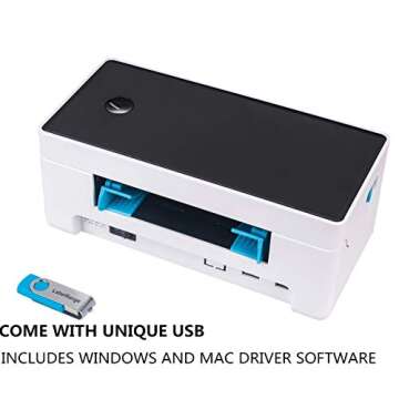 Direct Thermal Desktop Label Printer with 300DPI Quality