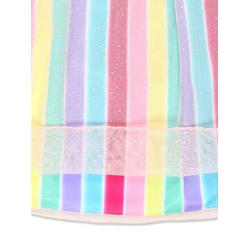 Barbie Girl's Rainbow Dress Up Fantasy Gown Nightgown Pajamas (4, Pink)