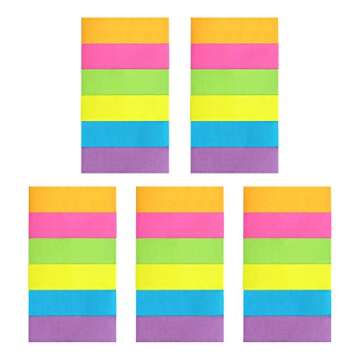 Eastern Wolf 30 Pads 0.5x1.8 Sticky Notes Flags Tabs Page Markers 6 Bright Color Sticky Index Tabs Page Flags 80 Sheet/Pad