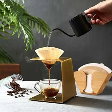 Unibene Bamboo Coffee Filter Holder for All Filter Types