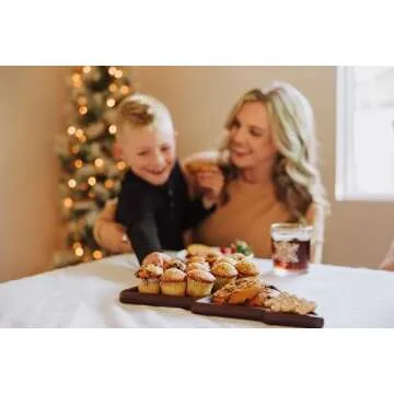 PICNIC TIME Christmas Tree Serving Tray, Holiday Appetizer Tray, Wooden Charcuterie Board, (Stained Parawood)