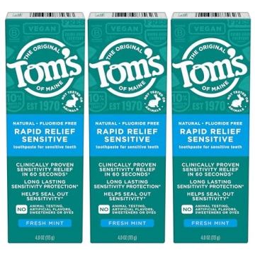 Tom's of Maine Fluoride-Free Sensitive Toothpaste 3-Pack