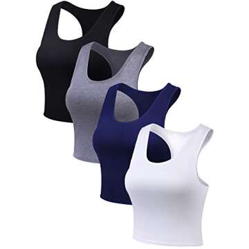 Boao Women’s 4 Pack Crop Tank Tops for Every Occasion