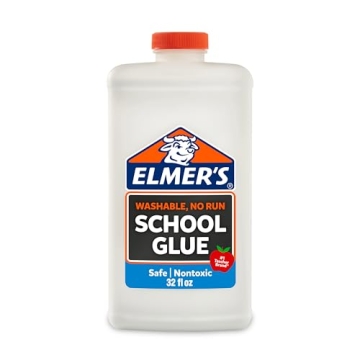 Elmer's Liquid School Glue, White, Washable, 32 Ounces - Ideal for Slime Making