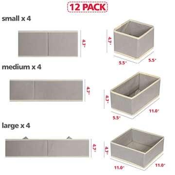 DIOMMELL 12 Pack Foldable Storage Organizer for Clothing