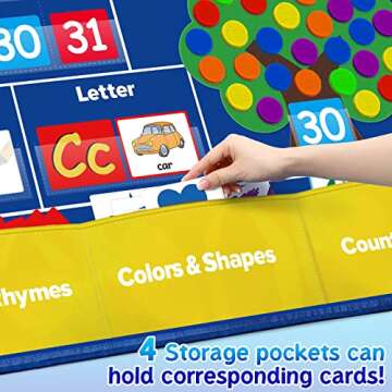 Torlam Circle Time Learning Center, Kindergarten Preschool Classroom Must Haves, Kids Calendar Pocket Chart Color Season Counting Letter Ten-Frame Set Weather Chart, Toddler Learning Activities