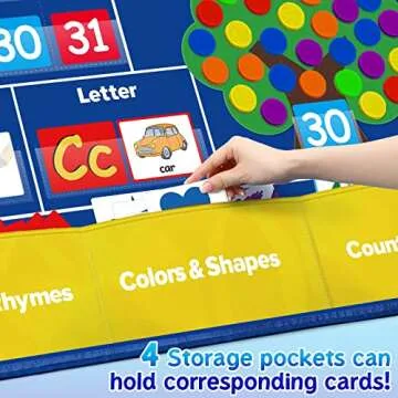 Torlam Circle Time Learning Center, Kindergarten Preschool Classroom Must Haves, Kids Calendar Pocket Chart Color Season Counting Letter Ten-Frame Set Weather Chart, Toddler Learning Activities