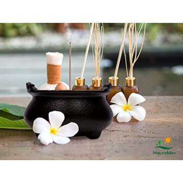 NatureMax Incense Holder Ceramic Burner Ash Catcher Cauldron Ceramic Ashtray (Incense Holders)