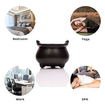 NatureMax Incense Holder Ceramic Burner Ash Catcher Cauldron Ceramic Ashtray (Incense Holders)