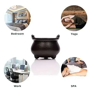 NatureMax Incense Holder Ceramic Burner Ash Catcher Cauldron Ceramic Ashtray (Incense Holders)