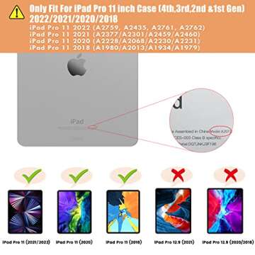 INFILAND Compatible with iPad Pro 11 inch Case (4th,3rd,2nd &1st Gen) 2022/2021/2020/2018, Crystal Clear Both Back & Frame [Anti-Yellowing] + Pencil Holder, Silver