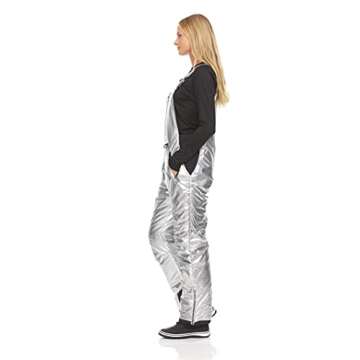 Arctic Quest Women's Insulated Ski Snow Bibs Metallic Silver