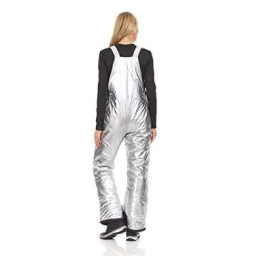Arctic Quest Women's Insulated Ski Snow Bibs Metallic Silver