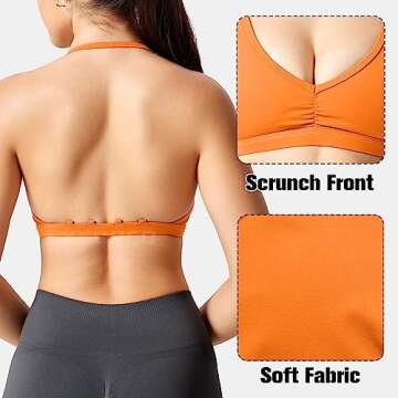 YEOREO Women's Padded Backless Sports Bra for Workouts