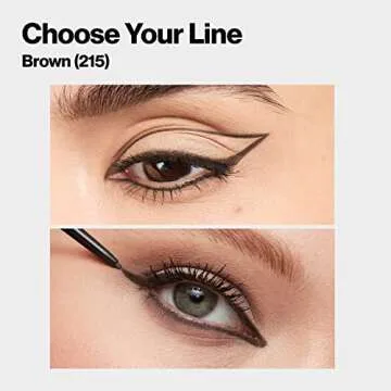 Revlon ColorStay Micro Hyper Precision Gel Eyeliner, Valentine's Day Makeup Gifts for Women, Built-in Smudger, Waterproof, Longwearing with Precision Tip, 215 Brown