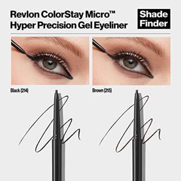 Revlon ColorStay Micro Hyper Precision Gel Eyeliner, Valentine's Day Makeup Gifts for Women, Built-in Smudger, Waterproof, Longwearing with Precision Tip, 215 Brown