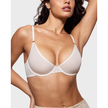 INLYRIC Sheer Balconette Bra for Comfort and Style