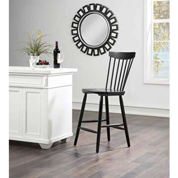 OSP Home Furnishings Eagle Ridge Traditional Windsor Style Solid Wood Counter-Height Stool, Single, ...