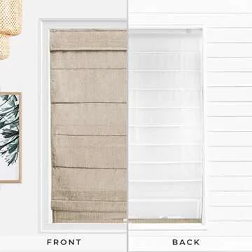 CHICOLOGY Roman Shades for Windows , Window Treatments , Roman Shades , Roman Window Shades , Room Darkening Shades , Window Shades , 23"W X 64"H , Belgian Flax (Privacy & Light Filtering)