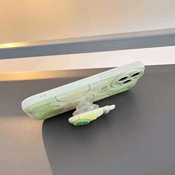 Lswrlixa Cute Stand Phone Case Compatible with iPhone 14 Pro Max Cover for iPhone 14 Pro Max Blue