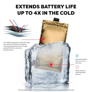 PHOOZY Thermal Phone Case for Cold Weather | Insulated Phone Pouch Extends Battery Life 3X | Snow-Proof & Water-Resistant | Snowboard & Skiing Accessories | Seen on Shark Tank (Apollo Gold - Large)