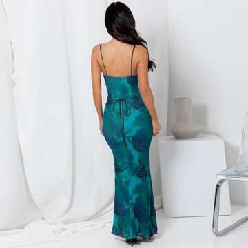 GRMLRPT Floral Bodycon Maxi Dress for Weddings 2024