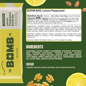 Blender Bomb Bar Lemon Poppyseed Superfood Snack Bar