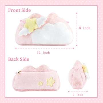 GeekShare Pink Plush Bag with A Shoulder Strap,Crossbody Bag Carrying Case Compatible with Nintendo Switch/OLED and Other Accessories - Star Wings