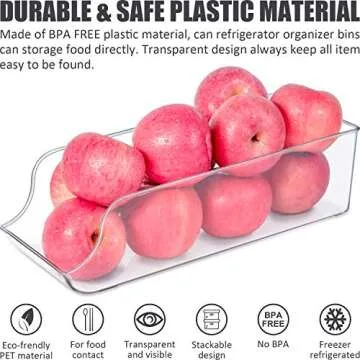 Soda Can Organizer for Refrigerator - 4 Pack Clear Plastic Beverage Holder & Food Dispenser BPA Free Fridge Organizer Bins for Freezer, Kitchen, Countertops, Cabinet, Pantry Organization and Storage