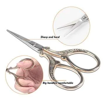 Hisuper Embroidery Scissors for Crafting 3.6 inch Sharp