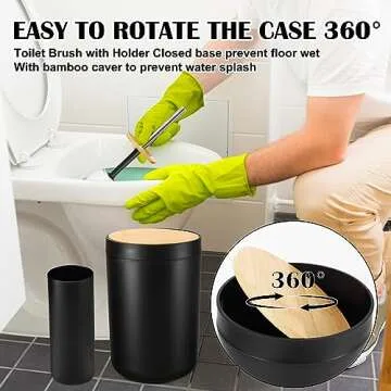 iMucci 9Pcs Black Bathroom Accessories Set with Trash Can Bathroom Set Black Bathroom Accessories Bathroom Decor