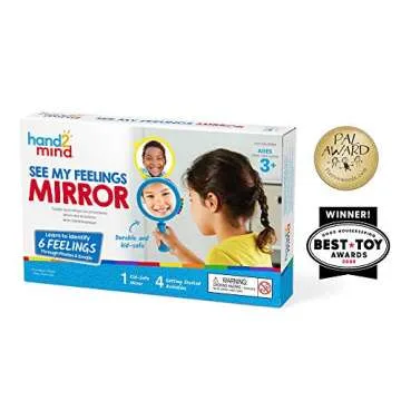 hand2mind See My Feelings Mirror, Play Therapy Toys, Mindfulness for Kids, Emotional Regulation for Kids, Social Emotional Learning Activities, Calm Down Corner Supplies, Calming Corner (Set of 4)
