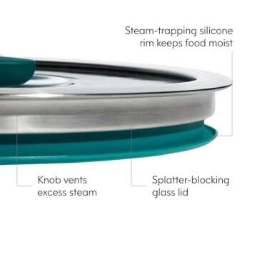 Anyday Cookware Microwave Dish Everyday Set With 4 Microwave-Safe Glass Storage Containers with Lids, 7.9" Large Deep Dish, 8.7” Large Shallow Dish, 6.3" Medium Deep Dish & 7.1" Medium Shallow Dish