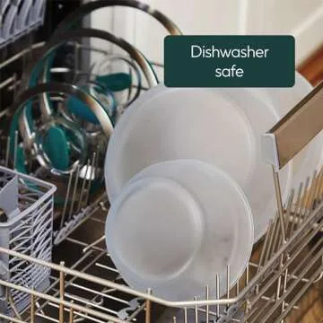 Anyday Cookware Microwave Dish Everyday Set With 4 Microwave-Safe Glass Storage Containers with Lids, 7.9" Large Deep Dish, 8.7” Large Shallow Dish, 6.3" Medium Deep Dish & 7.1" Medium Shallow Dish