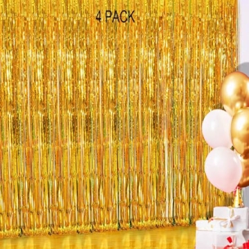 EUFARS Gold Fringe Backdrop Set for Glamorous Celebrations