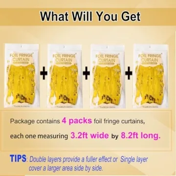 EUFARS Gold Fringe Backdrop Set for Glamorous Celebrations