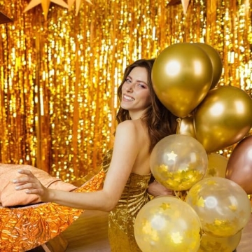 EUFARS Gold Fringe Backdrop Set for Glamorous Celebrations